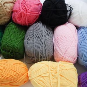 (23 Colors) 5 PLY Milk Cotton Knitting DIY Gift Smooth Yarn Wool Crochet Cotton Knitted Thread