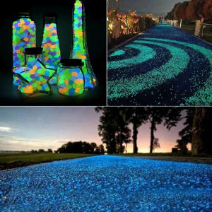 Makery【Ready in Stock】 3-13mm Luminous Sand Stone Glow In Dark Home Pebbles Stone Path Outdoor Yard Fish Tank Decorations
