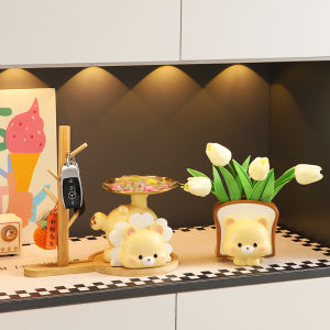Cute Bear Home Decor Key Holder Entranceway Decorations Living Room Decor Resin Craft Modern Minimalist Cartoon Style