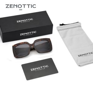 ZENOTTIC Nữ Handmade Acetate Vuông Kính Mát Phân Cực UV400 Bảo Vệ Thời Trang Hình Chữ Nhật Lớn Kính Chống Nắng Thông Thường Kính Mắt