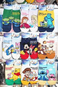 South Korea Import Disney Socks Cartoon Anime Paired Socks New Arrival Spring/Summer Thin White Pink Red Socks