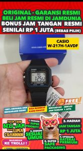 CASIO ORIGINAL - CASIO W-217H-1AVDF - MEN - Black Blue - Strap Resin - Jam dunia JD18ST