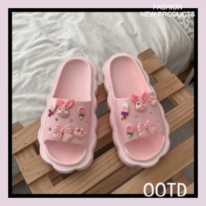 KDAShop จัดส่งไว🚚 รองเท้าแตะลําลอง รองเท้าแฟชั่น PVC แบบนิ่ม กันลื่น ลายน่ารัก เหมาะกับเดินชายหาด สไตล์เกาหลี สําหรับคุณผู้หญิง ต้องมีไว้🤭