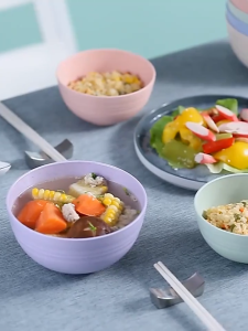 Nipiin Wheat Straw Bowl Snack Fruit Round Bowl Microwave Safe Macaron-colors Bowl Eco-friendly