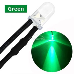 Đèn LED Tròn 12V DC Bóng 5mm Có Dây Sẵn 20cm Đèn Tạo Không Khí - Màu Trắng Ấm Đến Hồng - Gói 5/10 Cái