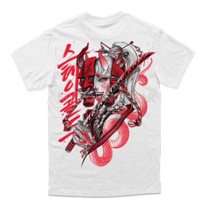Geisha Streetwear Tshirt For Men Women Jap Demon Geisha Shirt Loose Fitting Clothing Top Tee shirt