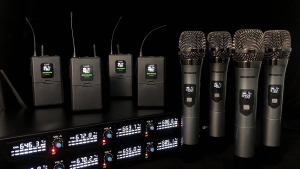 RAYHAYES Wireless Microphone System Pro Audio 8 Channel Frequency UHF for Company Annual Meeting Team program