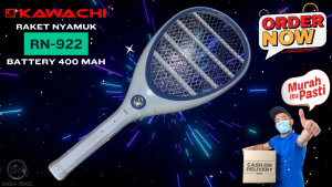 Raket Nyamuk Listrik 2 in 1 Kawachi RN-922 Dengan Senter LED Mosquito Racket Tenaga Super Kuat Rechargeable Battery Basmi Nyamuk Penyebab Demam Berdarah Bunuh Perangkap Jebakan Lalat dan Serangga Kecil Lainnya Laz COD Bisa Bayar di Tempat Graha Mart
