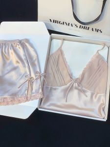 Bộ Đồ Ngủ Lụa Băng Mùa Hè Gợi Cảm Cho Nữ Bộ Đồ Ngủ Hai Mảnh Quần Short Váy Ngủ Mùa Xuân Mới Pure Desire Home Clothes Set