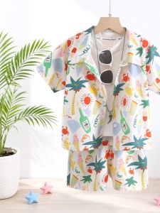 HK Style Floral Shirt and Shorts Set