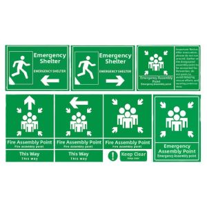 Emergency Evacuation Guidance Sign Reflective Aluminum Folded Plate