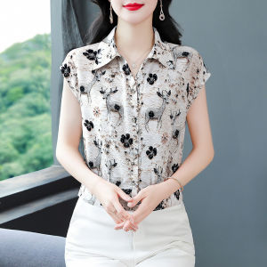 DAIXIANGFEIZI | Charming Floral Shirt Womens Summer/Spring Elegant Short Sleeve Blouse