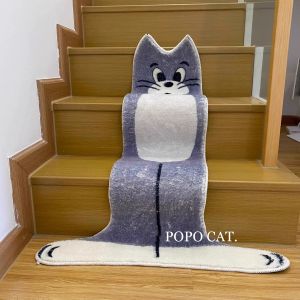Foldable Cat Stair Carpet Cute Childrens Bedroom Bedside Foot Mat Cartoon Step Mat Pad Staircase Style Modern Simple Home Decor