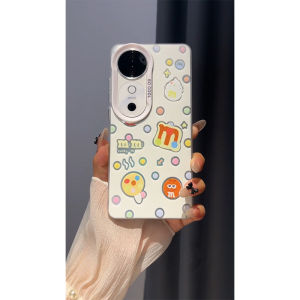 Vivo V40 V30 V29 V27 5G Case Vivo V40 V30 V27 Pro Case Shockproof Case trendy brand MMS M&M matte hard Luxury Plating Button Phone Cover