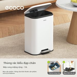 ecoco | Thùng Rác Nhà Không Cần Cong Inox