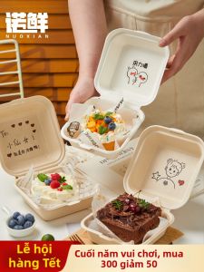 NUOXIAN | Hộp Bánh Hamburger Giấy Sợi Thời Trang Dùng Một Lần Cho Món Mang Đi
