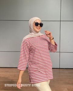 kaos couple salur strip terbaru / kaos polos couple salur terbaru oversize