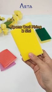 Asta Set 6 Pcs Spons Cuci Piring Mobil Penghilang Minyak Double Sided Cleaning Sponge Double Layer