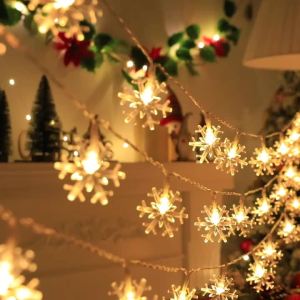 1PC 1.5M/3M/6M Christmas Snowflake Battery Box Atmosphere Decoration Light StringExcluding BatteryUsed for Holiday Decoration