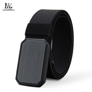 LouisWill Men’s Belt Magnetic Buckle Belt Nylon Leisure Belt Stylish Belt Fashion Waistband Youth Sports Pant Belt Stylish Simple Nice Waistband Durable Belt