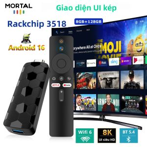 Đầu Thu Truyền Hình Thông Minh Android 2025 New R3+ 8GB 128GB 8K 3D HDR Với Wifi6 Dual Brand Rockchip RK3518 Điều Khiển Bằng Giọng Nói Google DC 5V 2A