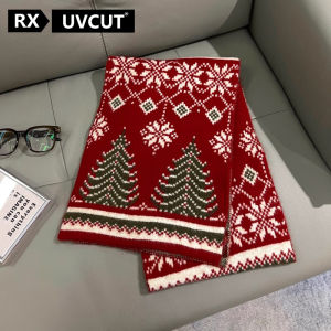 RX Uvcut New Year Christmas Scarf Female Winter 2024 New Arrival Atmosphere Sense Knitting Heattech Scarf Birthday Gift Box