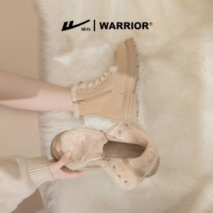 Warm Fleece Lined Martin Boots Womens Shoe Autumn Winter New Style Cotton Booties Short Boots Cold Proof Casual round Toe