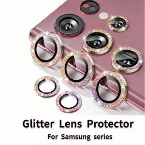 Cho Samsung Galaxy S22 S23 S24 Ultra S24 S23 cộng với đèn flash tinh tế Camera phía sau ống kính thủy tinh chịu nhiệt kim loại chống chống trầy xước Vòng