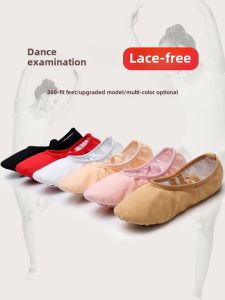 White Ballet Dance Shoes Childrens Cat Claw Practice Shoes Lightweight Comfortable Soft Bottom Canvas Slip-On Ballet Shoes
