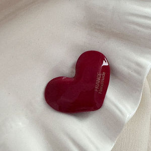 Korean Style Ins Angora Red French Vintage Personality New Year Hair Clips Womens Autumn Winter Bangs One Word Hair Clips High End Feeling