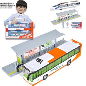 Mô Hình Xe Buýt Hợp Kim Âm Thanh và Ánh Sáng với Chức Năng Kéo Lùi