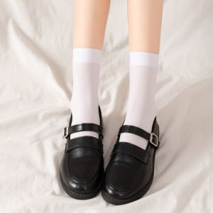 Summer Socks Womens Mid Tube Stockings Thin JK Calf Socks Ins Trendy Black Silk Stockings Velvet Long Tube Tail Boots Knee Socks