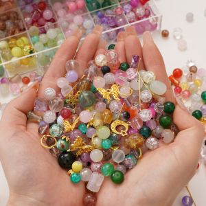 Hỗn hợp hạt thủy tinh phụ kiện hợp kim hỗn hợp gói vật liệu cho vòng tay thủ công vòng cổ bông tai Keychain Tự Làm Thủ Công Phụ kiện làm đồ trang sức
