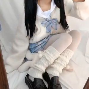 Japanese Lolita Sweet Leg Warmers Winter Knee Cover Knitted Autumn Girl Wool Knee Cover Cotton Warm Stockings