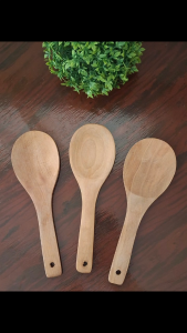 Flat Wooden Rice Paddle Spatula Natural Wood with NAME