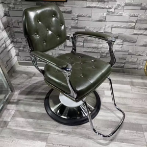 Mens Retro Hair Salon Chair Black Knight Barber Chair Foldable Rotatable Adjustable Haircut Chair Beauty Salon Furniture
