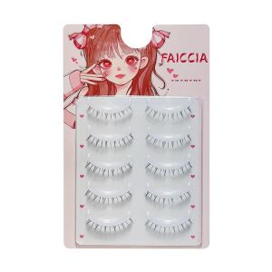 Faiccia | Natural Looking V-shaped False Eyelashes One Piece Transparent Stem