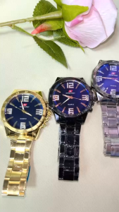 Jam Tangan Pria Analoq Rantai Stainless Steel Fashion Korea Dial Bulat Keren Import