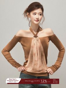 THROUS | Áo Thun Dài Tay Trễ Vai In Tie-Dye