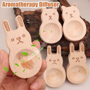 【Taro Ball】Fragrance Essential Oil Diffuser Rabbit Bear Shape Wood Refreshing Sleep Aid Tools Wooden Aroma Decorate for Home Car Office Fireless Aromatherapy