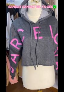 Barcelona Crop Top Sweater Croop Hoodie Jaket Croope Wanita Korea Fashon Street Style Terbaru