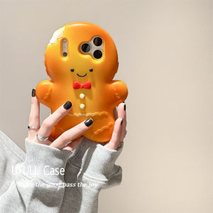 UFULL Christmas Cartoon Sponge Gingerbread Man iPhone 17 pro Max Silicone Protective Case Womens Style Cute Biscuit Design