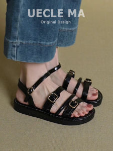 MASHUJIA | Leather Soft Sole Roman Sandals
