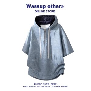 Hooded Short Sleeve Loose Fit Mens Leisure Set Big