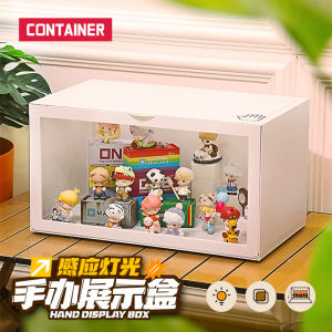 Fine Crown Light-Emitting Hand-Made Display Box Storage Pop Mart Blind Box Building Blocks Model Doll Gundam Millet Landscape