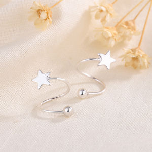 Lovely girls house Simple Silver Rotating Stud Earrings for Women 2022 New Fashion Light Luxury Earrings