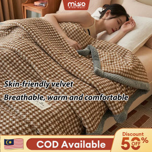 MISO Velvet Cotton Blanket Selimut GEBU Comforter Comfy Furry Sofa Blanket Colorful Movie Bedroom