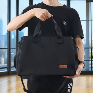 Casual Mens Handbag for Business Travel Commuting Work Waterproof Cloth Bag with Multiple Pockets Laptop Bag Oxford Cloth Pure Color