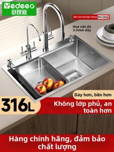 yedeeo | Chậu Rửa Inox Đơn Lớn Chống Hư Hỏng