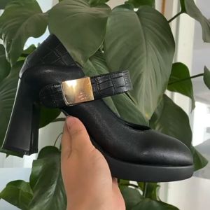 High quality 2024 New Korean style casual platform chunky black high heels for women